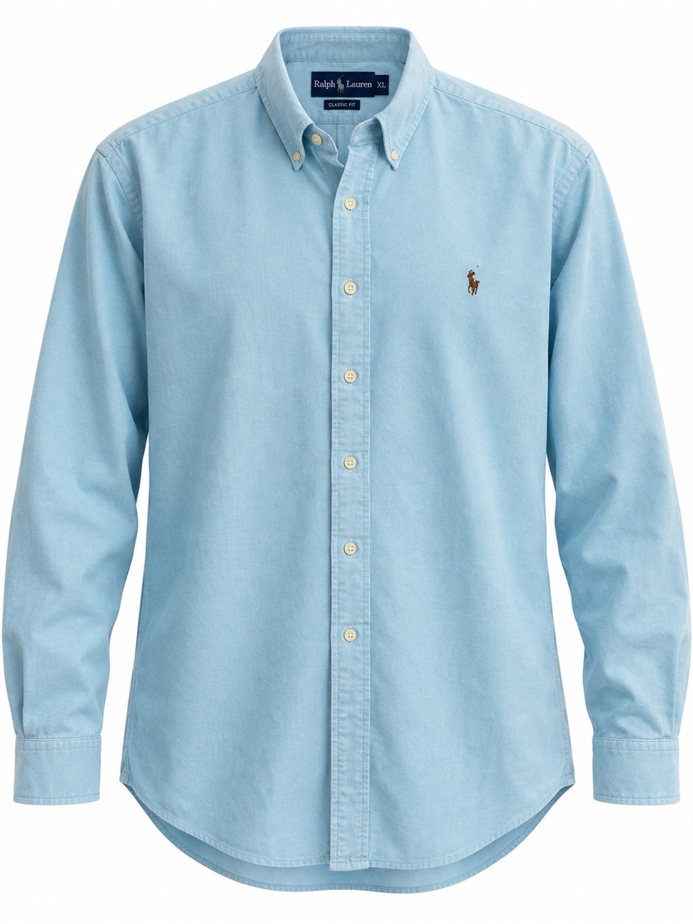 2000s Vintage Ralph Lauren Classic Fit Aqua Blue Oxford Shirt XL